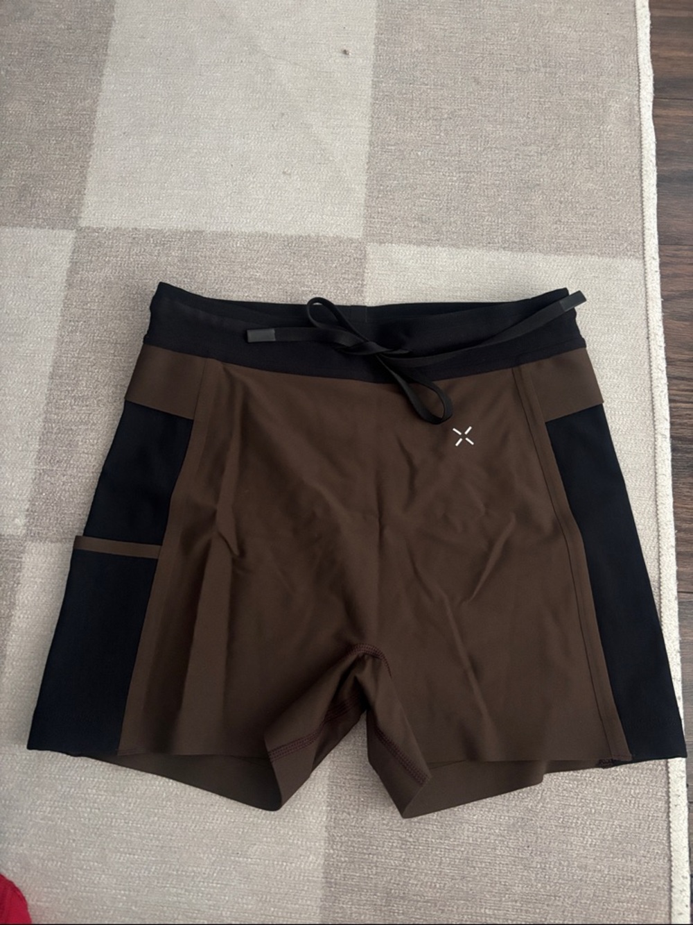 Ten Thousand Brown and Black Bike Shorts with Drawstring Waist